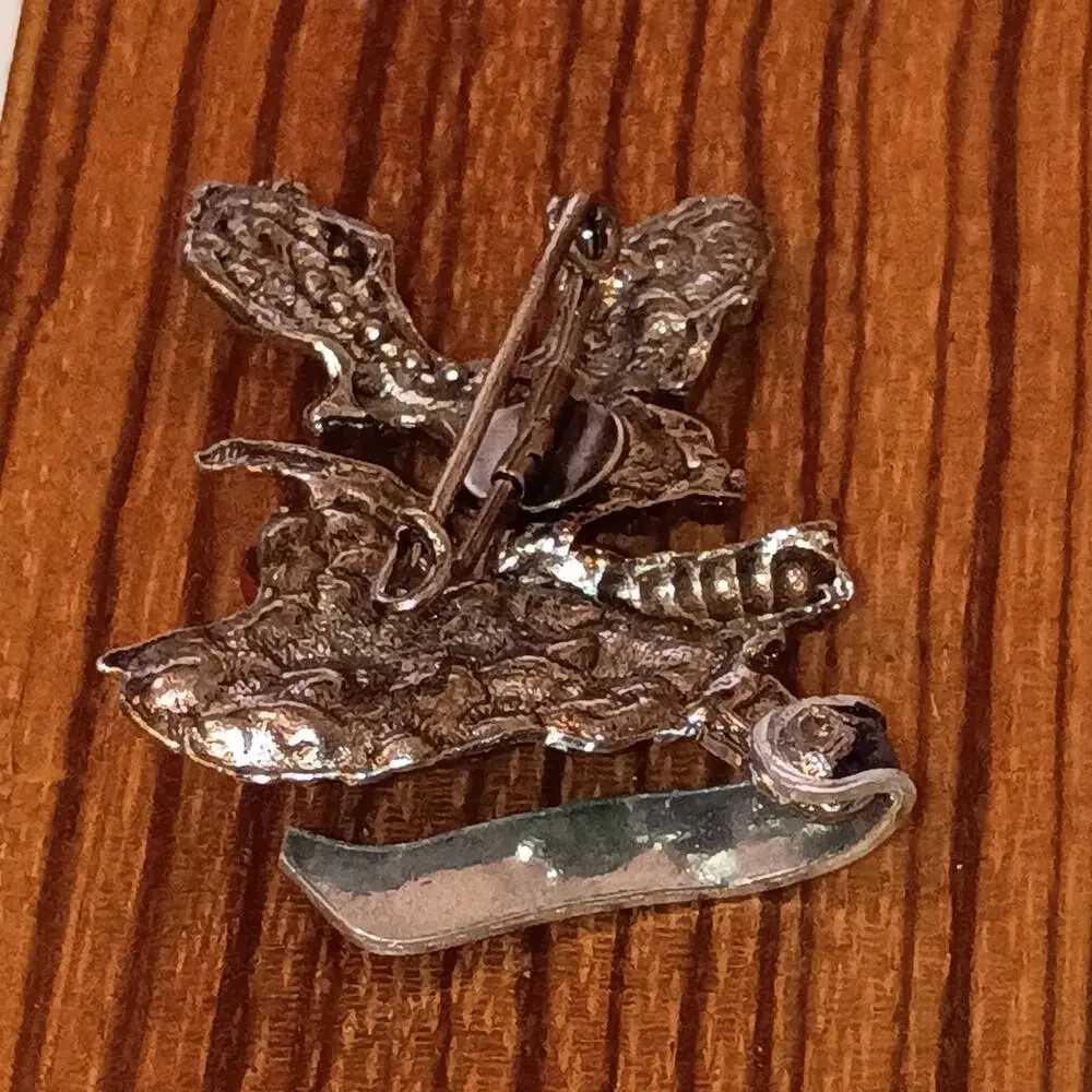 Oberammergau Germany Lapel Pins Lot of 3 Heart, Eagle, Pickaxe Handmade Painted